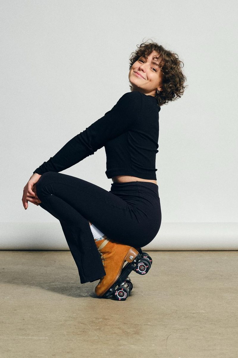 Patrizia, the Sundown Skater, on her roller skates